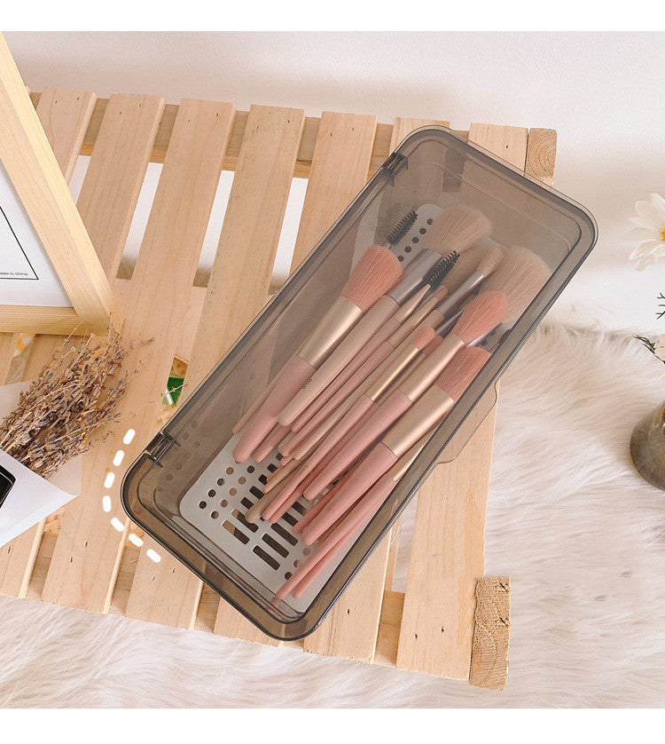 Simple Makeup Brush Storage Box With Lid Dustproof