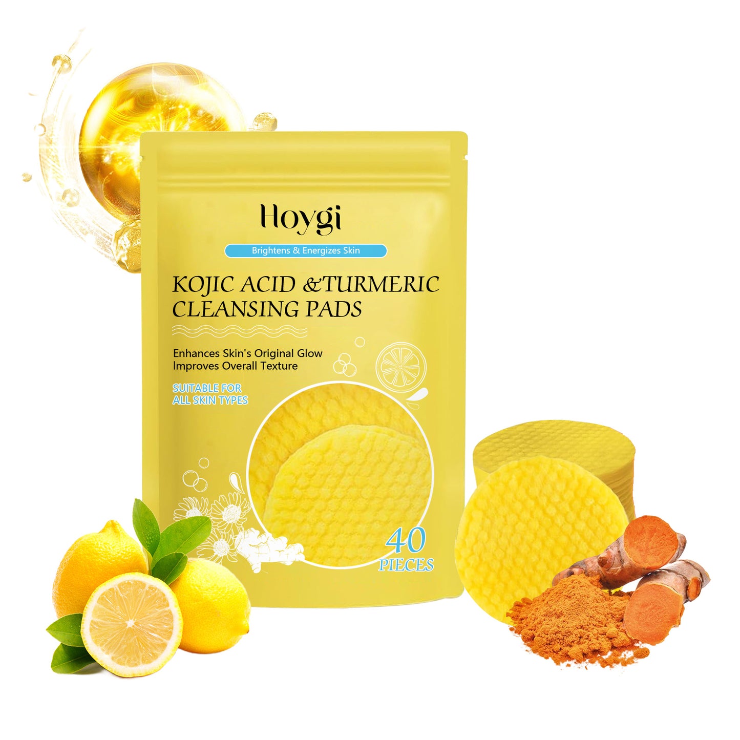 Hoygi Kojic Acid Turmeric Facial Cleansing Pads