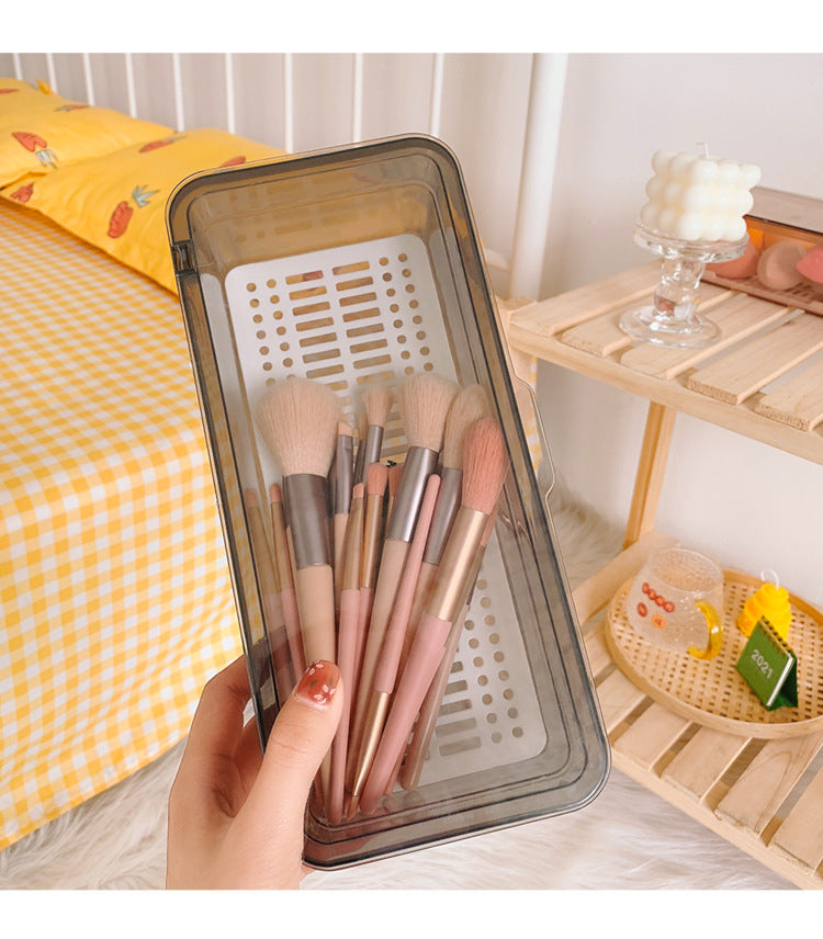 Simple Makeup Brush Storage Box With Lid Dustproof