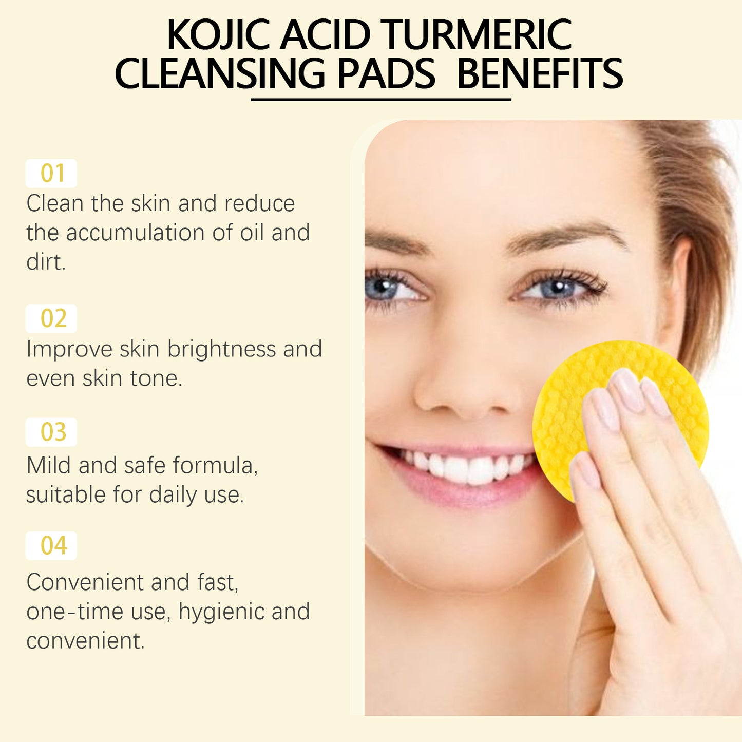 Hoygi Kojic Acid Turmeric Facial Cleansing Pads