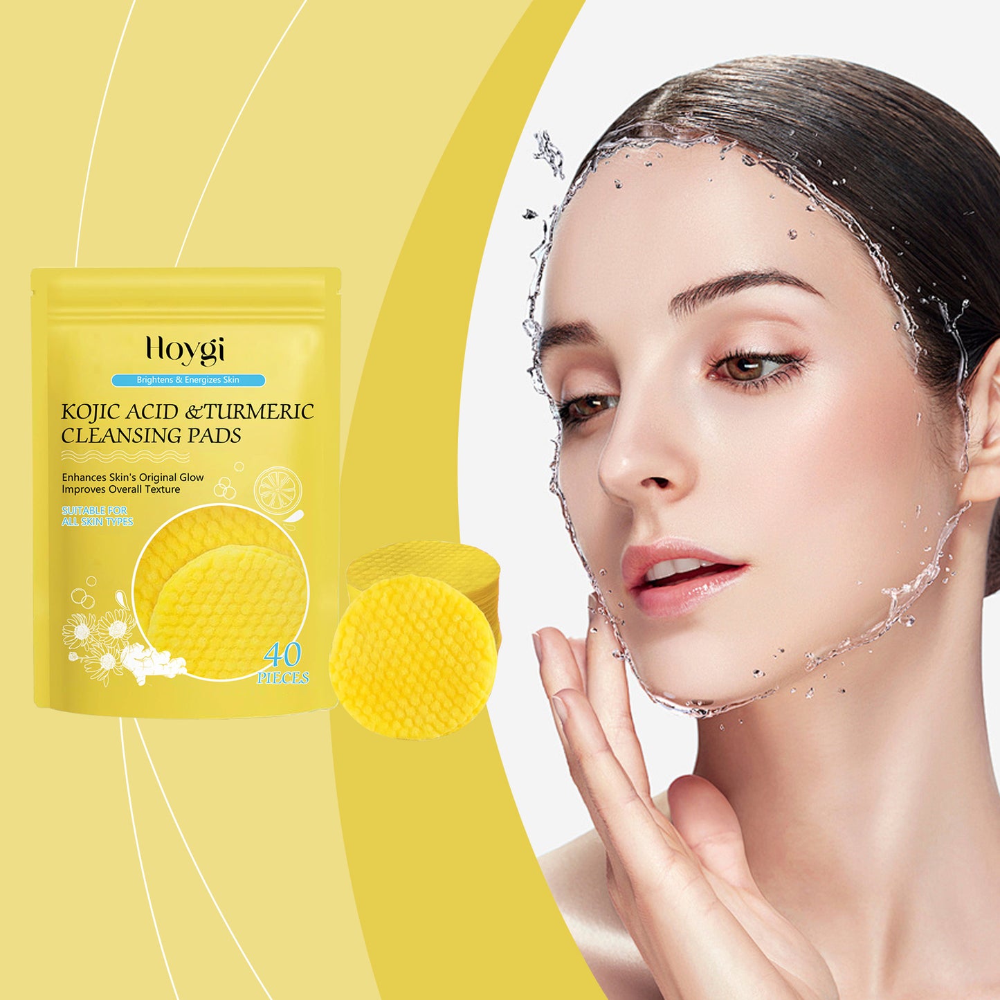 Hoygi Kojic Acid Turmeric Facial Cleansing Pads